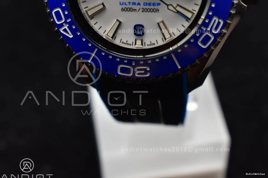 Ultra A 1078 Strap TF Edition Versatile SS 6000M Dial Best Black 1:1 on White Ceramic Deep Seamaster Rubber Bezel Blue 0113